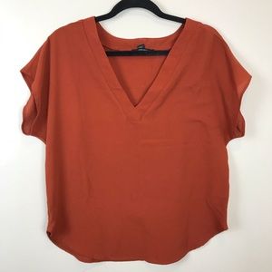 M Forever 21 Burnt Rust Crepe T Shirt Business